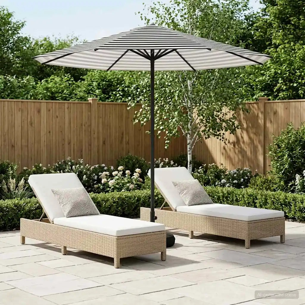 Ombrellone da giardino-Parasole da Giardino con Base 230 x 230 cm Poliestere 547321