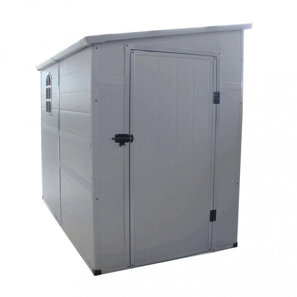 Casetta Box da Giardino Hause 143x247x194 h cm in Plastica Grigio chiaro