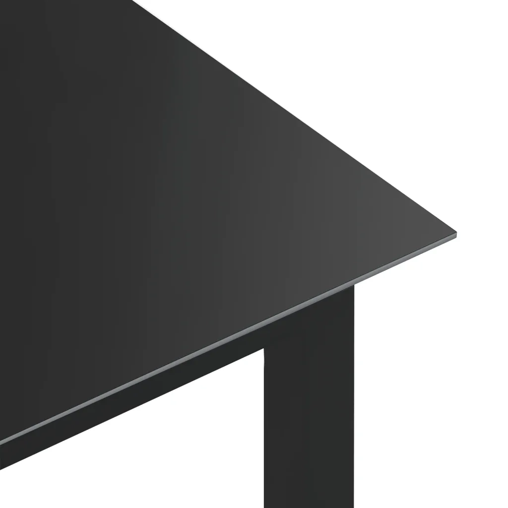 Tavolo da Giardino Nero 150x90x74cm in Alluminio e Vetro 312201
