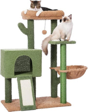 Palo di gatto 90 cm moderno cuscino di cactus - per adulti e gatti - foro più grande rimovibile - cuscino di pompon in sisal verde per gatti