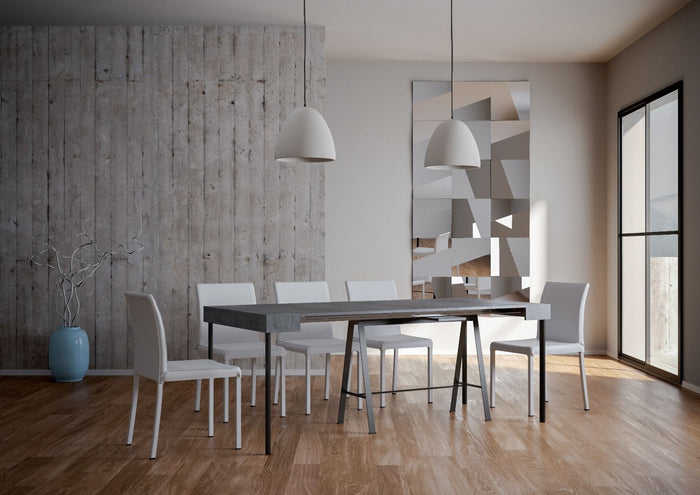 Consolle Allungabile 90-196x40x77 cm in Nobilitato Grigio