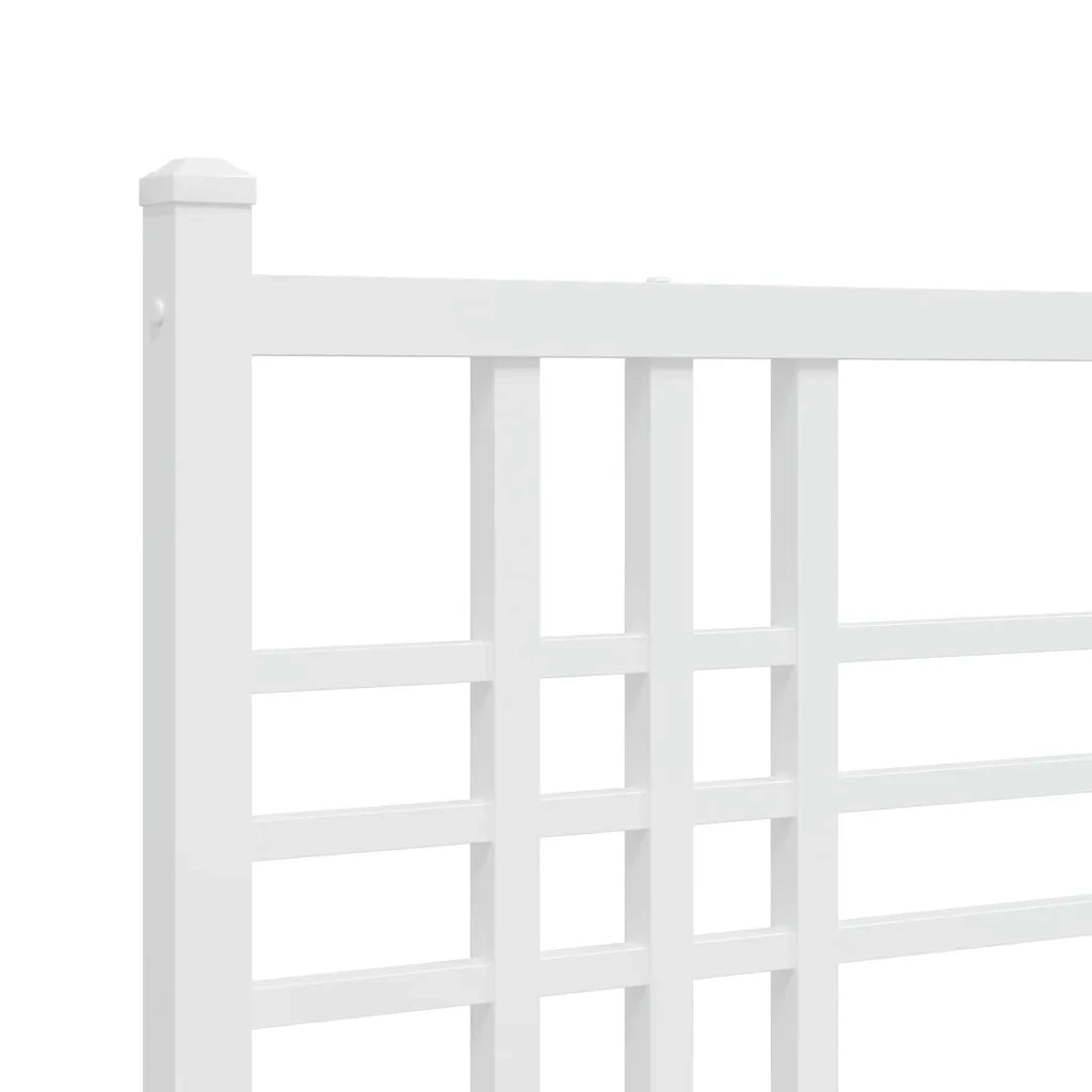 Giroletto con Testiera e Pediera Metallo Bianco 120x190 cm