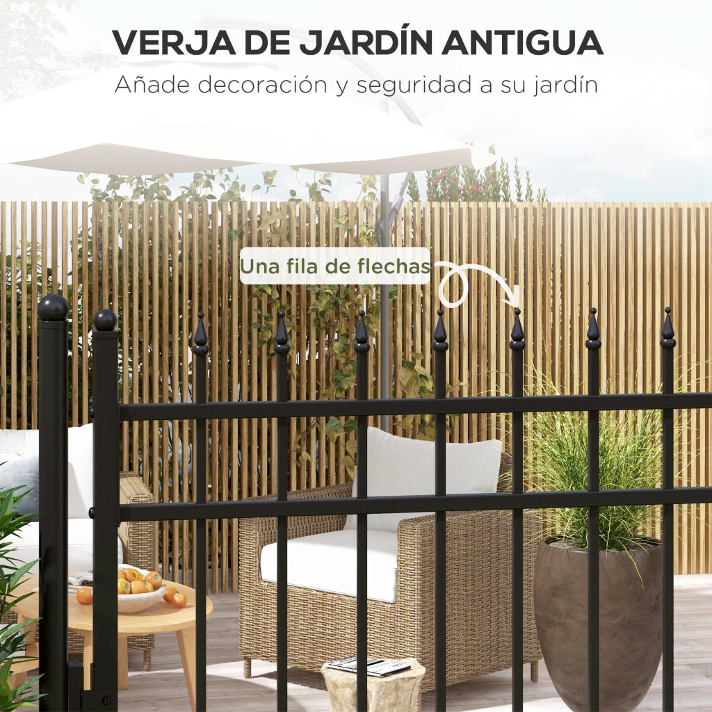 Porta da Giardino in Acciaio Galvanizzato con Decorazione a Frecce ¨C Zephmum ¨C Nero 107x204 cm