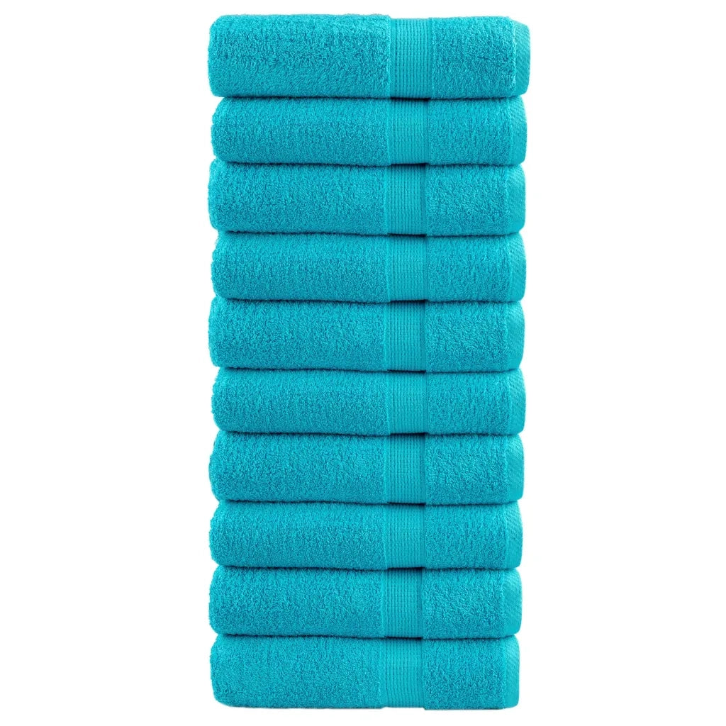 Asciugamani Doccia SOLUND 10 pz Turchesi 70x140cm 600 g/mÂ²