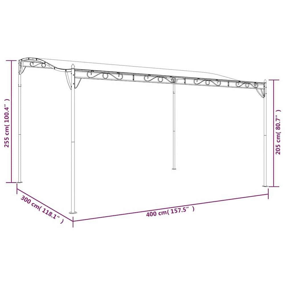 Awning Cream 4x3 M 180 G/square Meter Fabric And Steel