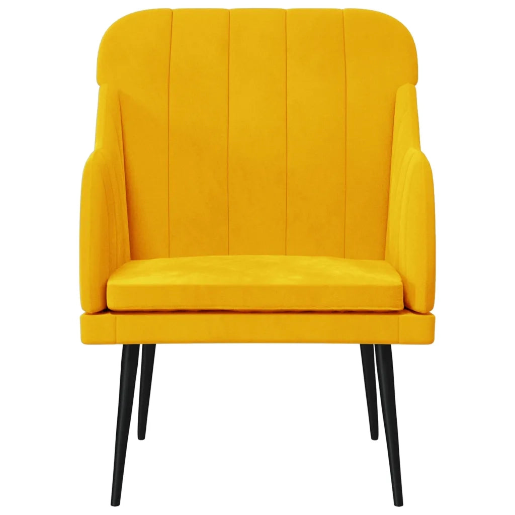 Poltrona Gialla 63x76x80 cm Velluto