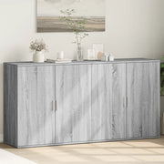 Credenze 2 pz Grigio Sonoma 79x38x80 cm in Legno Multistrato