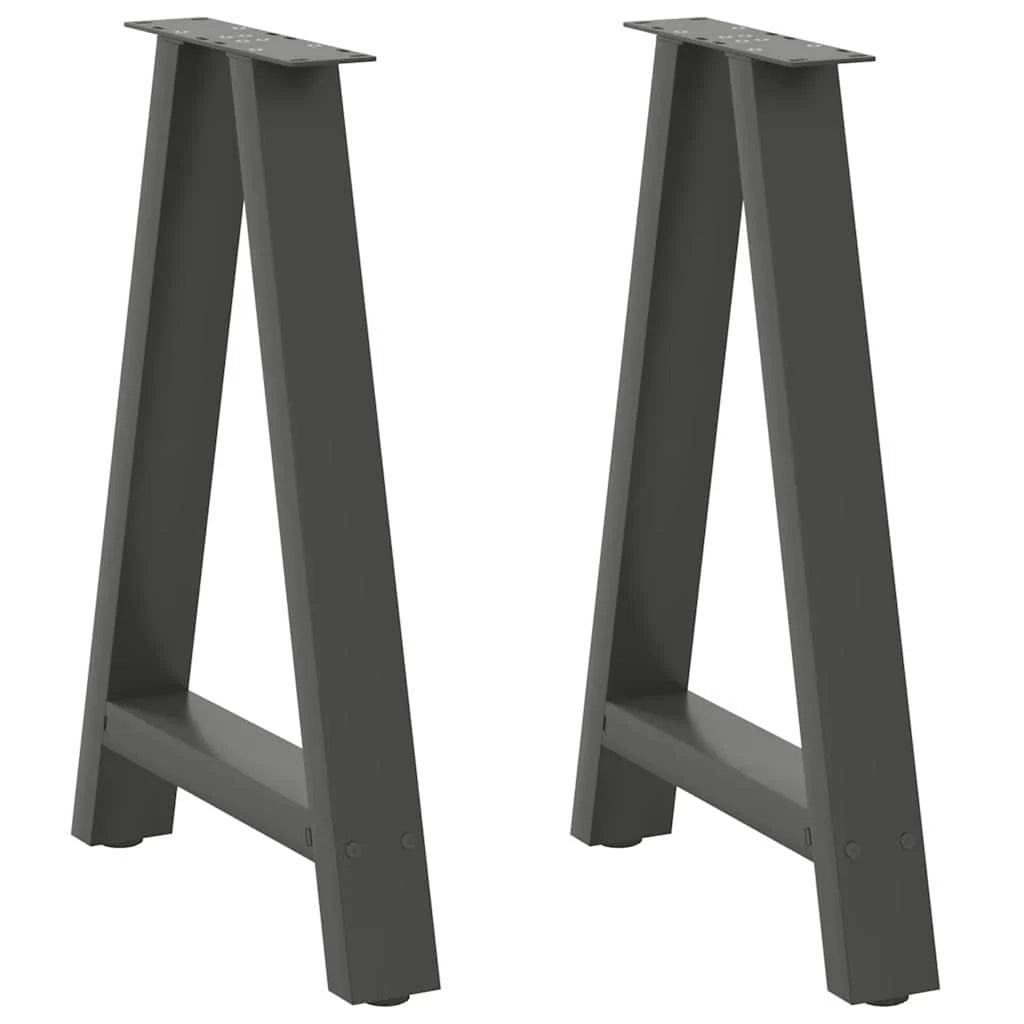 Set di 2 gambe per tavolo da pranzo a forma di A 60 x 73 cm supporto moderno e robusto in acciaio antracite 02_0057127