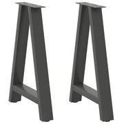 Set di 2 gambe per tavolo da pranzo a forma di A 60 x 73 cm supporto moderno e robusto in acciaio antracite 02_0057127