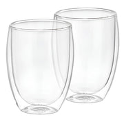 Set di 2 bicchieri per bevande a doppia parete da 350 ml in vetro borosilicato Trasparente Cheffinger