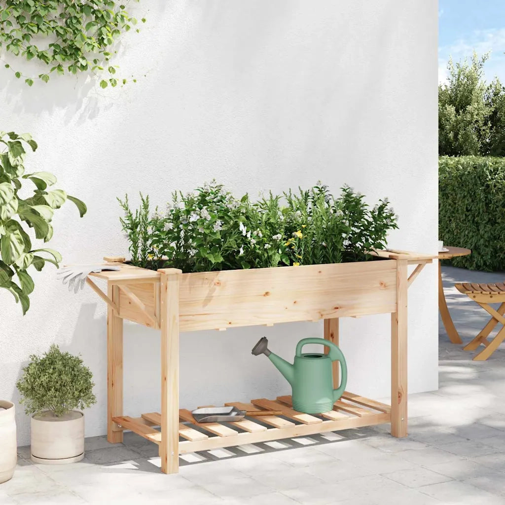 Vaso da giardino con lo scaffale Beige 155 x 59 x 76,5 cm 42006575