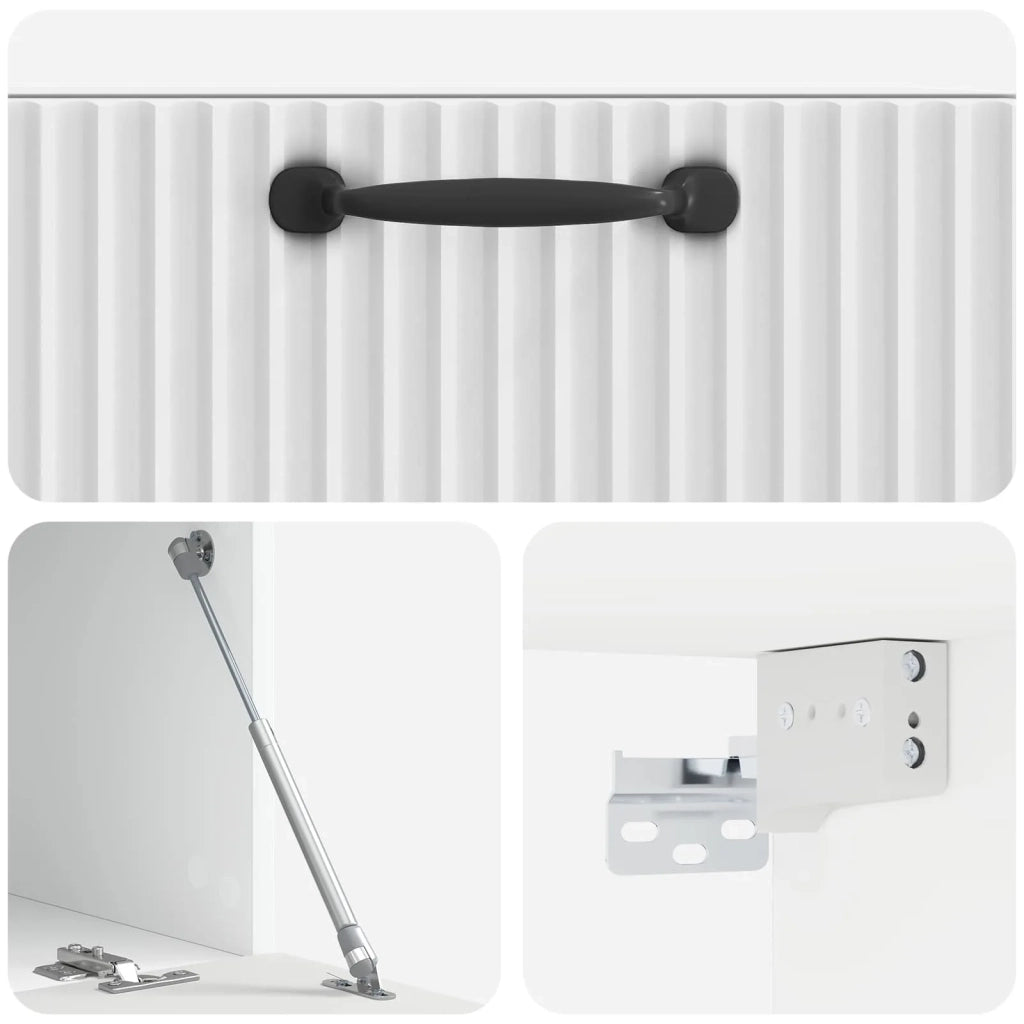 Mobile Porta TV da Muro Bianco Lucido 59,5 x 31 x 30 cm 899049