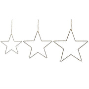 Set di 3 Stelle Natalizie Decorazione per Interno ed Esterno con Luci a LED Stella Bianca in Metallo
