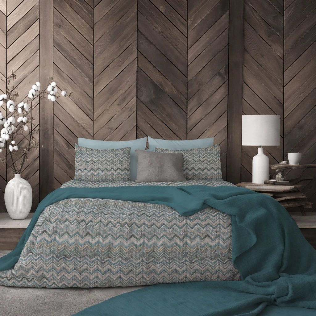 Ropasila, Copripiumino Singolo Federa Inclusa, 200x160 cm blu
