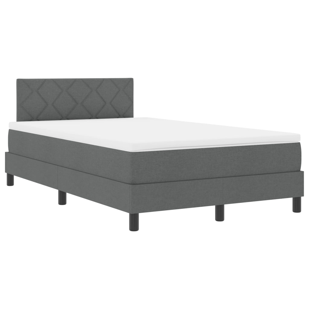 Letto con rete a molle con materasso grigio scuro 120x190 cm in tessuto