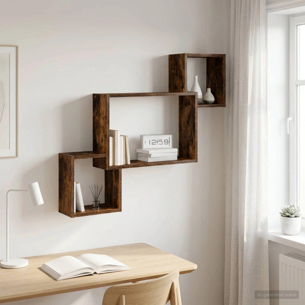 Scaffale da parete A parete Rovere Fumo 91,5 x 15 x 76 cm 8012120