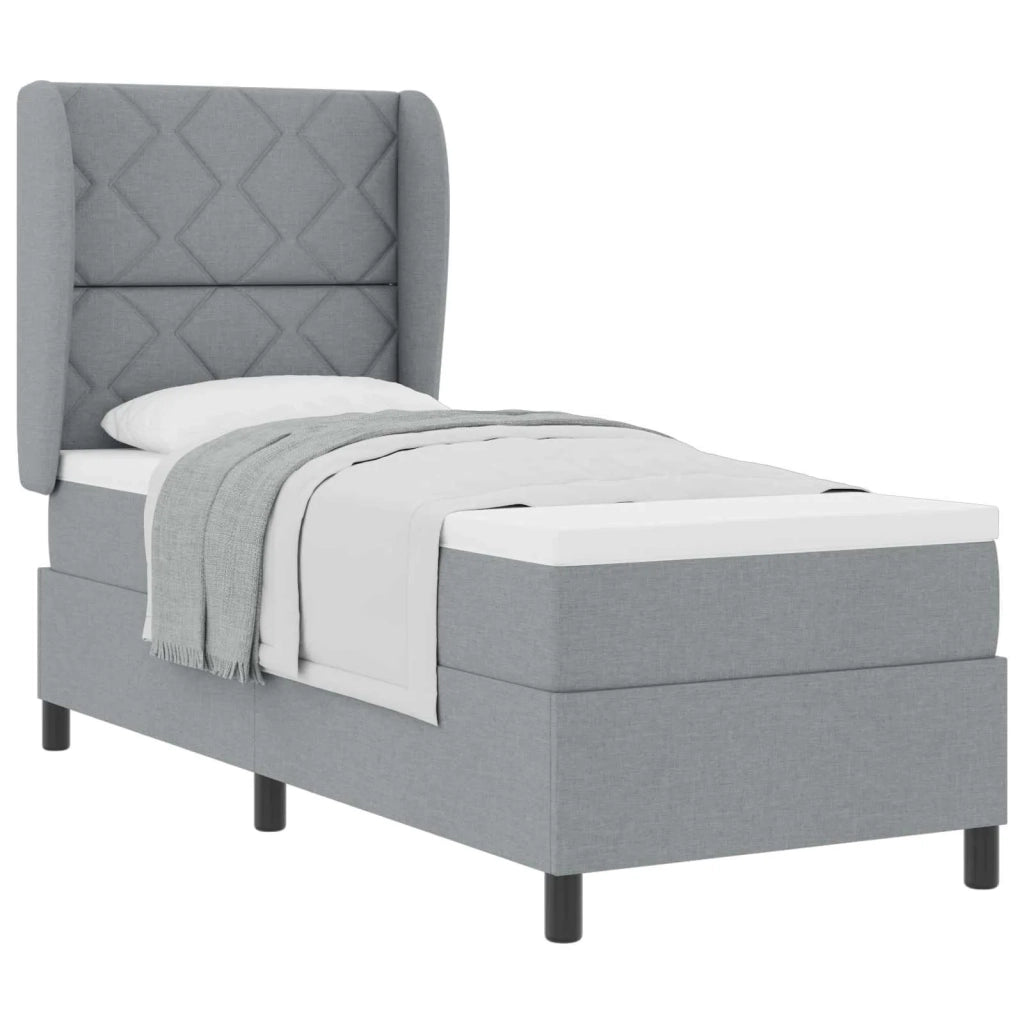 Letto a molle con materasso Grigio chiaro 80 x 200 cm Tessuto 3340592