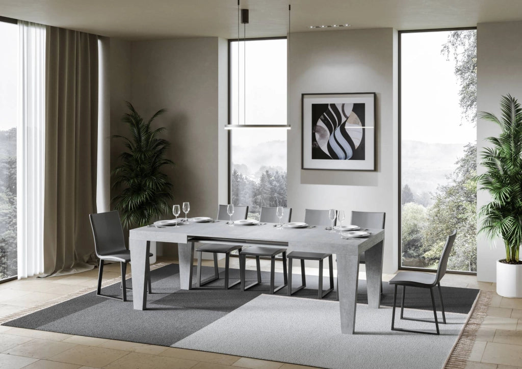 Tavolo allungabile 90x130/390 cm Pimbo Cemento