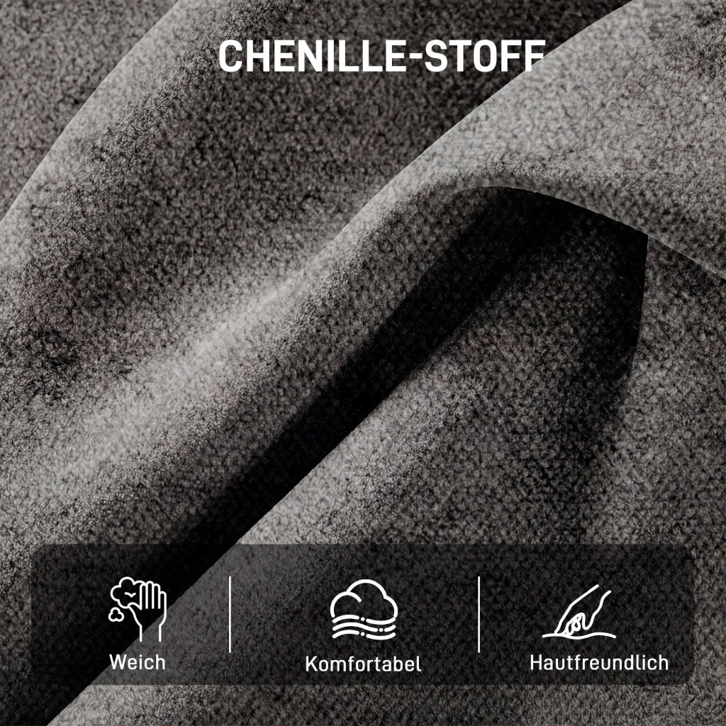 Poltrona girevole imbottita in chenille ¨C Minimal ¨C grigio scuro