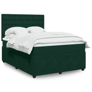Giroletto a Molle con Materasso Verde Scuro 160x200 cm Velluto
