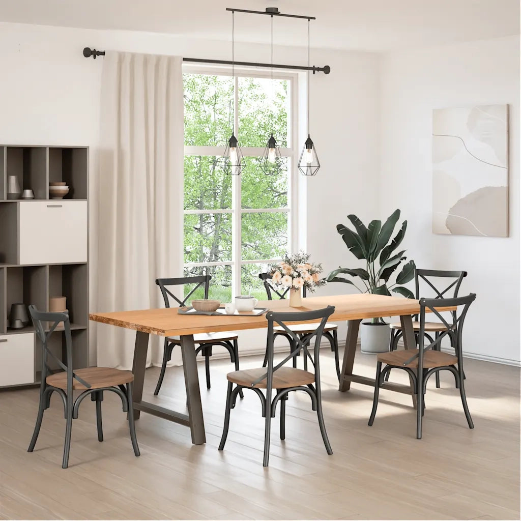 Gambe per tavolo da pranzo a forma di A 2 pz 100x(72-73) cm in acciaio