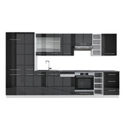 Cucina componibile Fame-Line Antracite lucido/Bianco 355 cm senza piano di lavoro Vicco