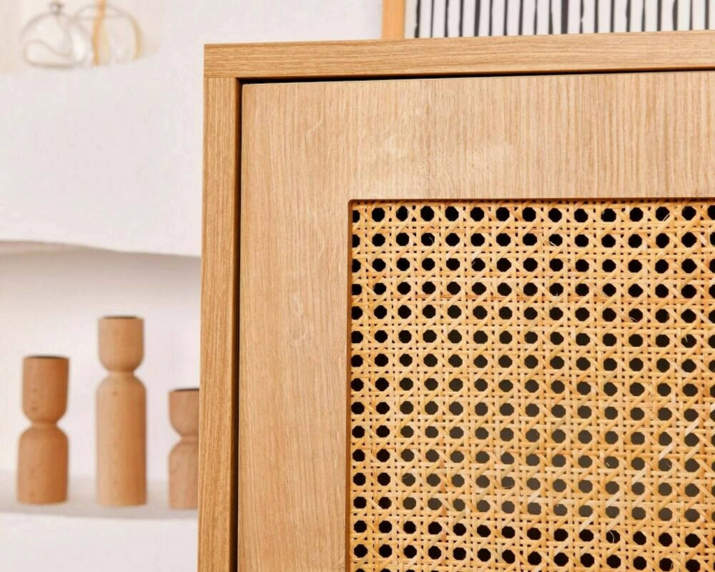 Credenza Sfalerite, Buffet da soggiorno, Madia da salotto, Dispensa da cucina, 90x40h110 cm, Quercia