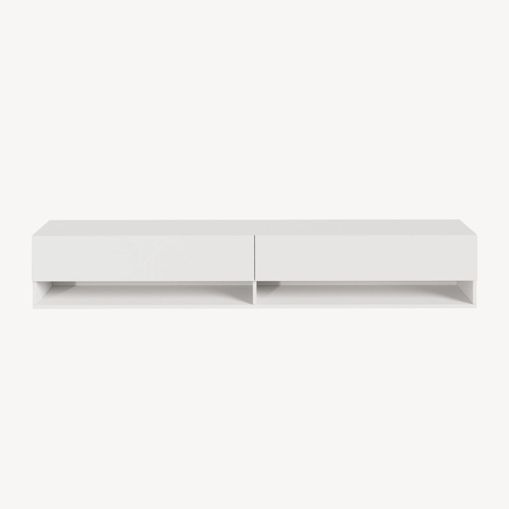 Mobile Porta TV Halmstad da Parete con Ante a Ribalta 180 x 31 x 30 cm - Bianco [en.casa]