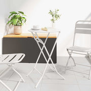 Tavolo da Giardino Bianco 50 x 50 x 72 cm Metallo 42010321