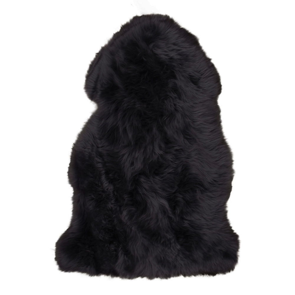 Tappeto Asimmetrico Lambskin, Nero, Vera Pelle di Agnello, 85x50x5 cm