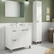 Liona, set Mobili Bagno Specchio Incluso, Bianco Lucido
