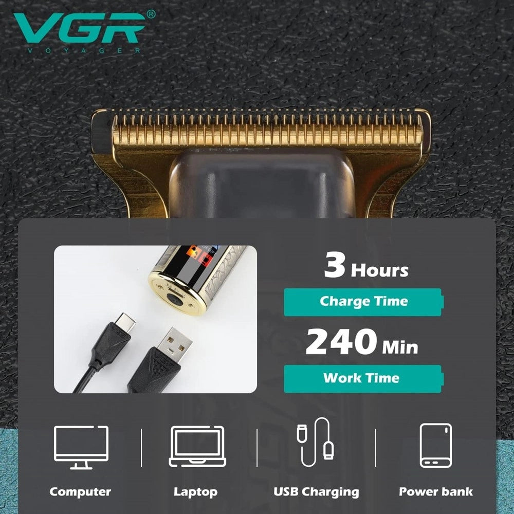 Trade Shop - Tagliacapelli Professionale Ricaricabile Senza Fili Regolabarba Usb Rasoio V-073 -