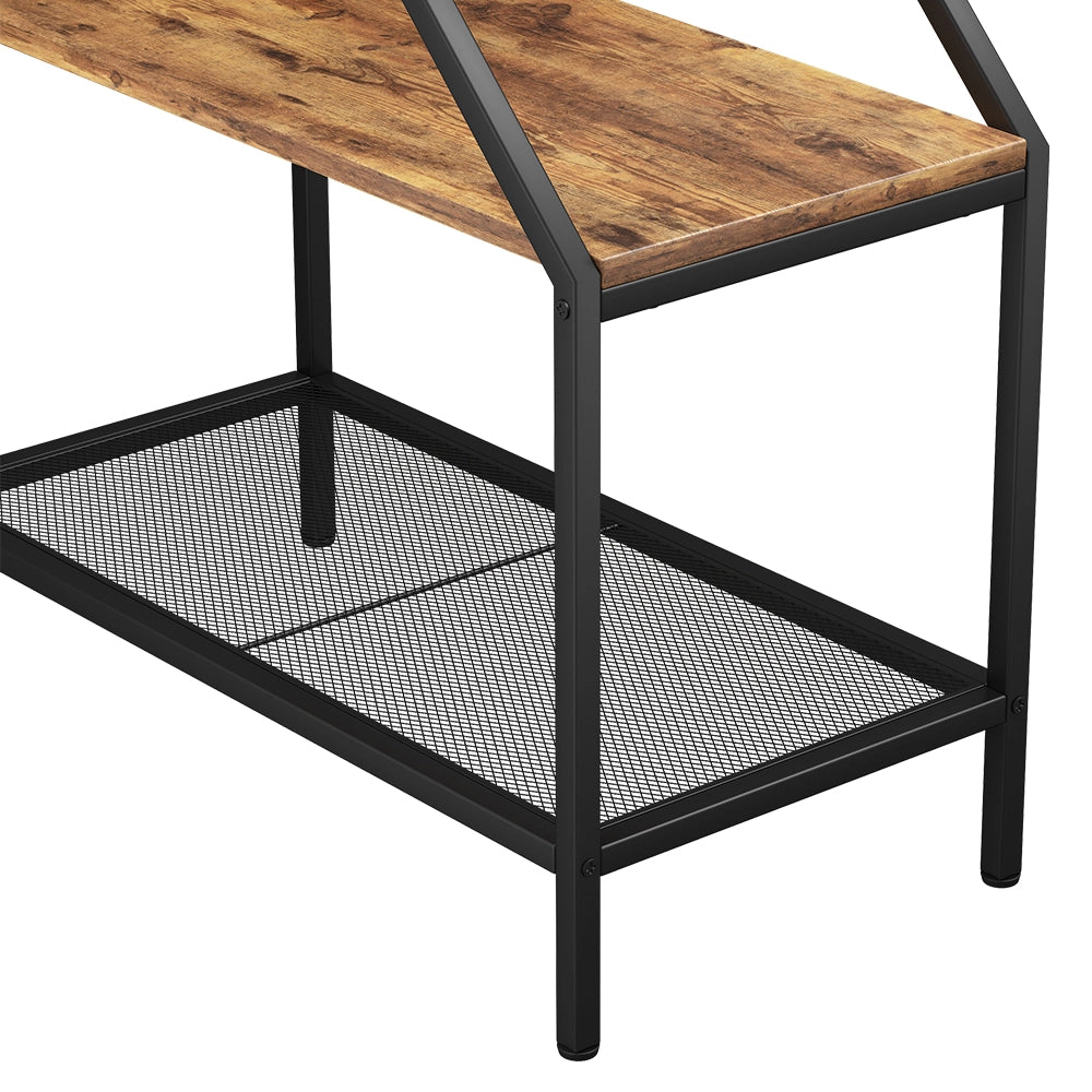 Vicco Tavolino da salotto Rovere rustico 30 x 60 cm con 2 scomparti aperti