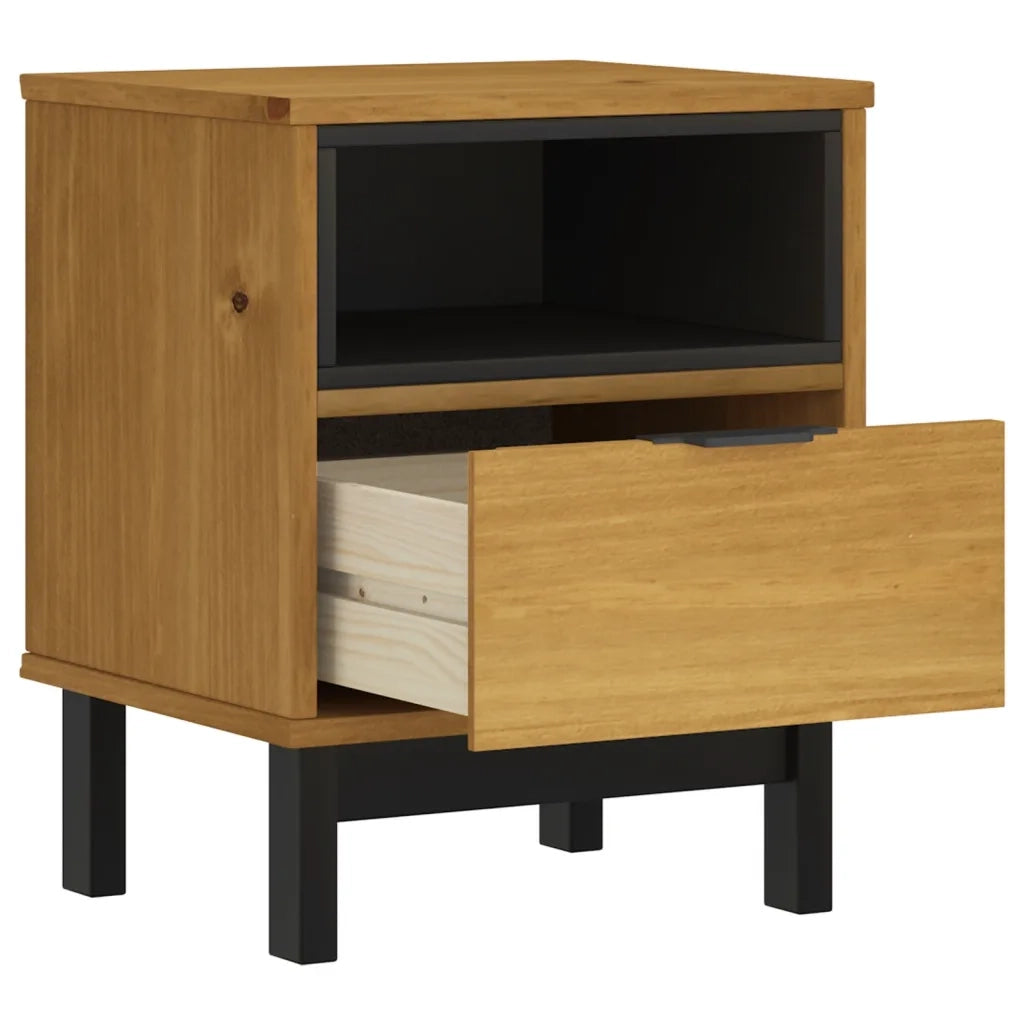 Comodino FLAM 40x35x50 cm in Legno Massello di Pino 357812