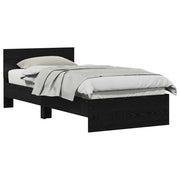 Letto singolo | Letto per adulti | Struttura letto con testata Rovere Nero 80 x 200 cm