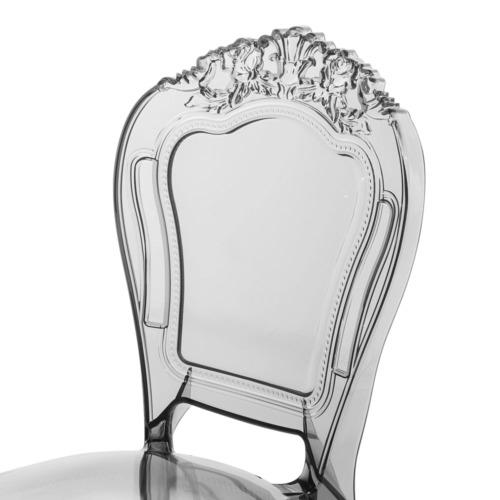 Set di 2 sedie da pranzo Nero trasparente acrilico solido schienale senza braccioli impilabili design vintage moderno