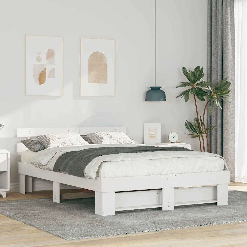 Struttura del letto Bianco 140 x 200 cm Pino massello