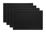 Set Tovagliette Americane Cucina Antiscivolo In Tinta Unita Lavabili - Set 4 - Nero