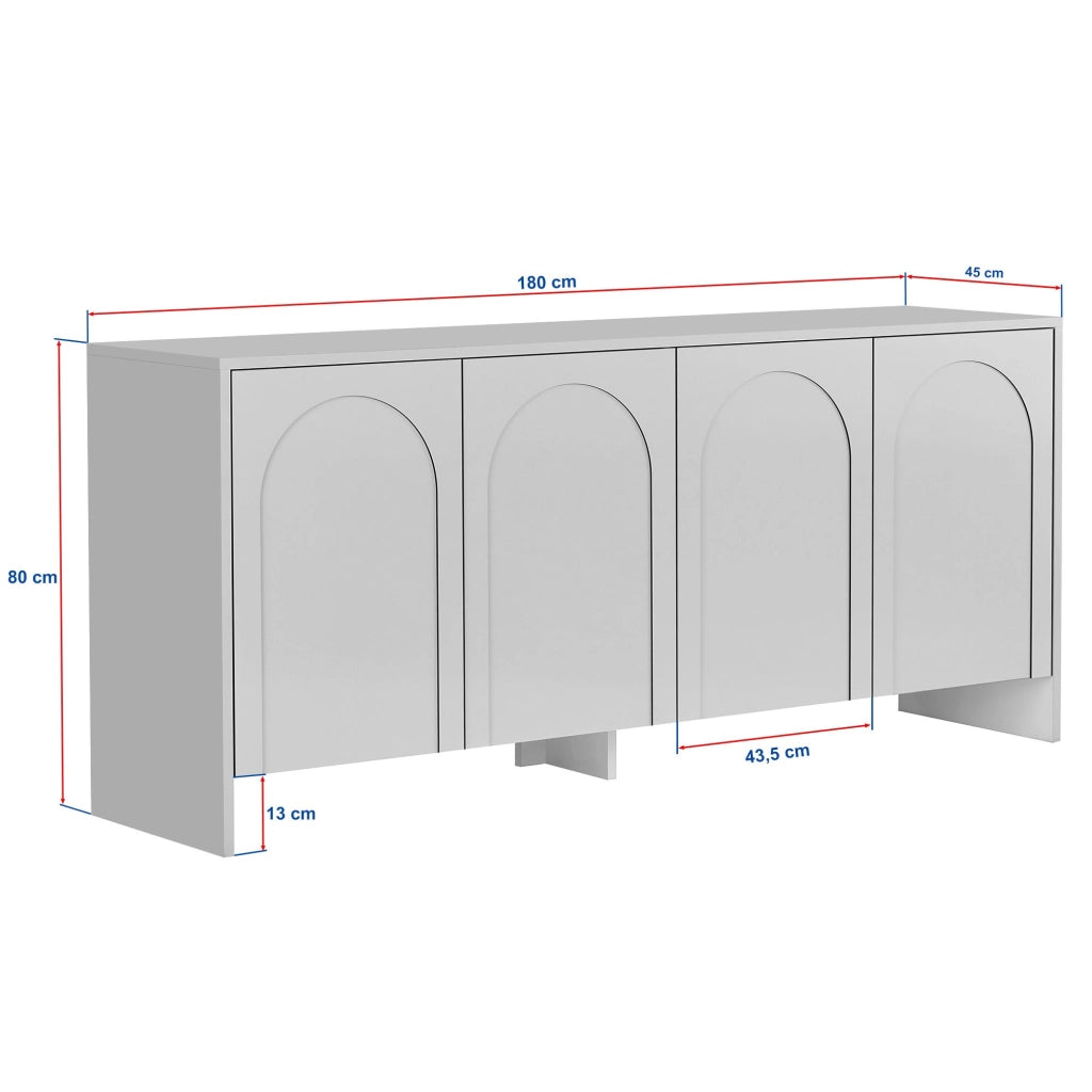 Madia Nomesi, Credenza 2 Ripiani, 180x45x80h cm Marrone Bronzo