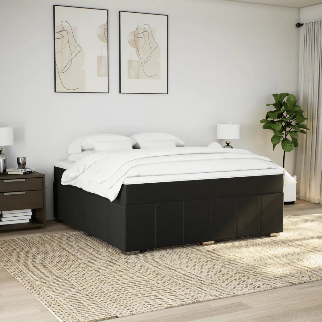 Giroletto a Molle con Materasso Nero 180x200 cm in Tessuto 3285493