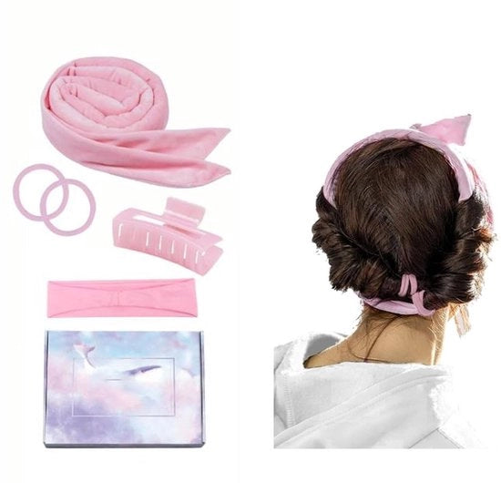 Set di accappatoi per capelli termoresistente - Set di capigliature per capelli - Set di capelli a spirale - Seta di copertura per capelli - Adatto per capelli di media lunghezza - Fascia di accappatoio per capelli