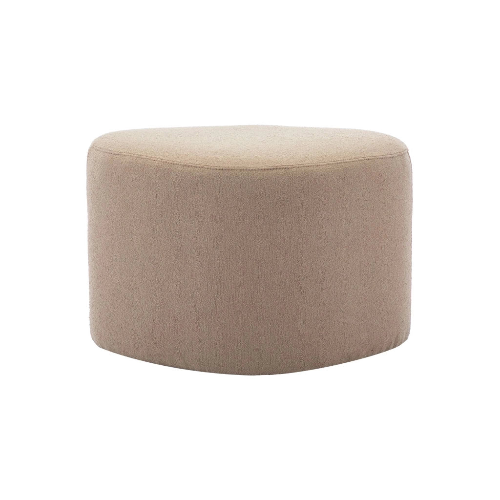 Pouf a forma di ciottolo in tessuto, beige grigio