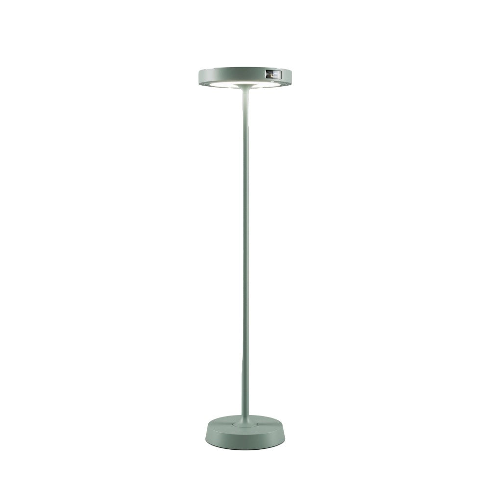 Barbell Solar RF - Lampada a led da terra solare e ricaricabile 65W - Piantana da esterno 3 altezze 156-113-70 cm Salvia