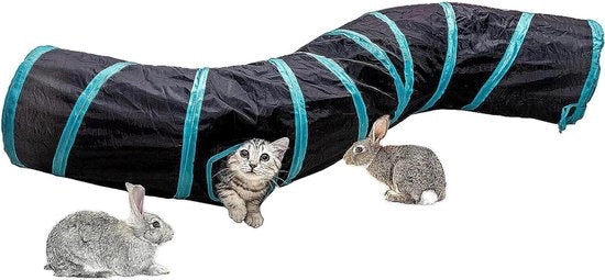 Tunnel per Gatti e Cuccioli in Tubo Collapsabile 2 Vie