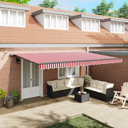 Tessuto per Tenda con Rosso e Bianco 500 × 300 cm Poliestere 3331268