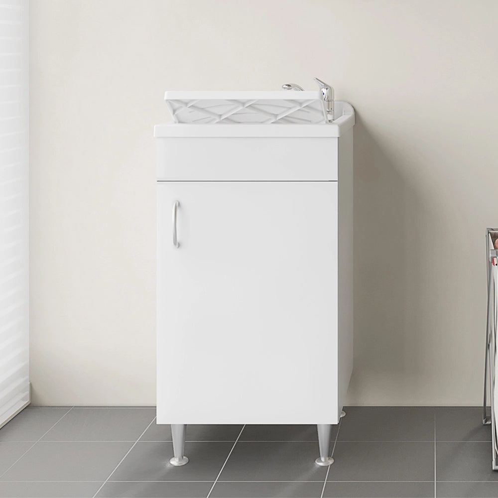 Mobile lavatoio 45 x 50 in legno con asse e kit di scarico incluso Fedra