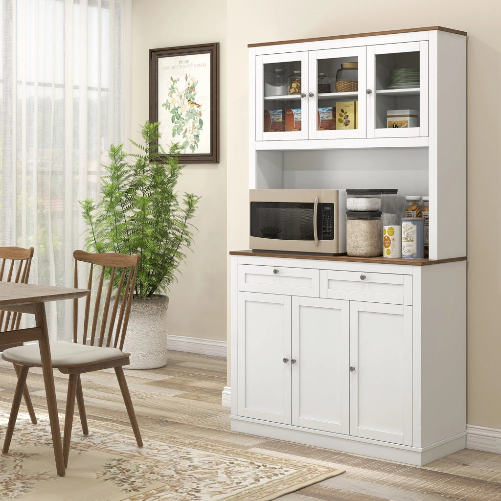 Armadio da cucina con ante e cassetti ¨C zephmum ¨C 100x40x180 bianco