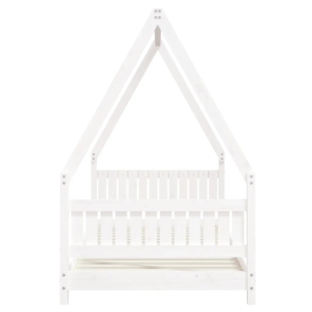 Giroletto per Bambini Bianco 90x200cm in Legno Massello di Pino 834499