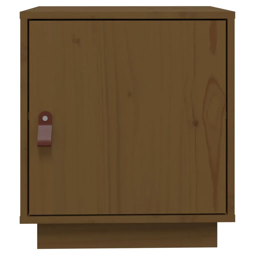 Set di 2 Comodini | Armadio da Notte | Mobiletto da notte ambra 40x34x45 cm in Legno Massello di Pino