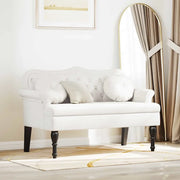 Panca Chesterfield-Sgabello-Divano Bianco 120,5 x 65 x 75 cm Pelle Sintetica